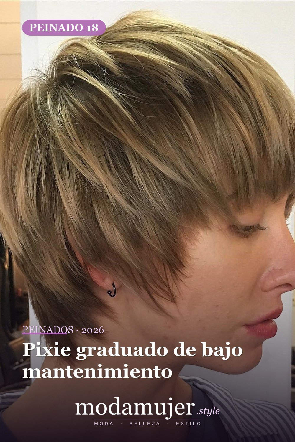 Pixie graduado de bajo mantenimiento — 50 mejores ideas de cortes y peinados pixie para 2026