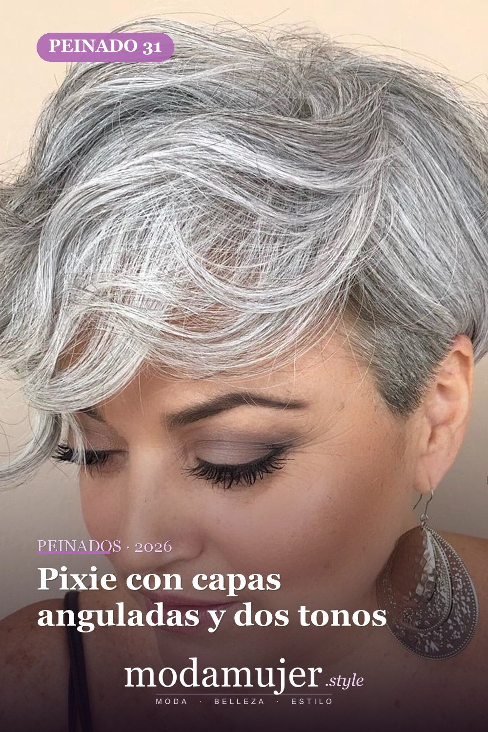 Pixie con capas anguladas y dos tonos — 50 mejores ideas de cortes y peinados pixie para 2026