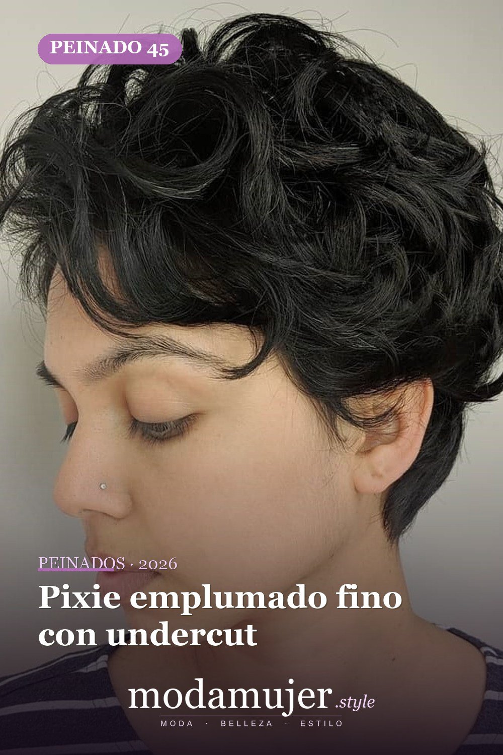 Pixie emplumado fino con undercut — 50 mejores ideas de cortes y peinados pixie para 2026