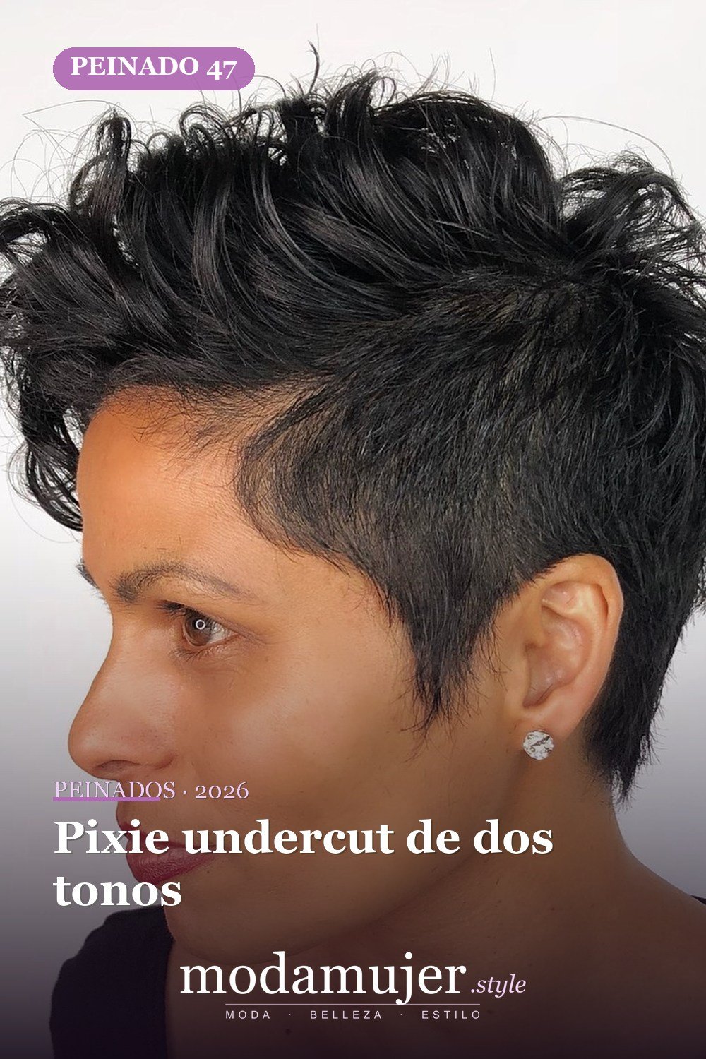 Pixie undercut de dos tonos — 50 mejores ideas de cortes y peinados pixie para 2026