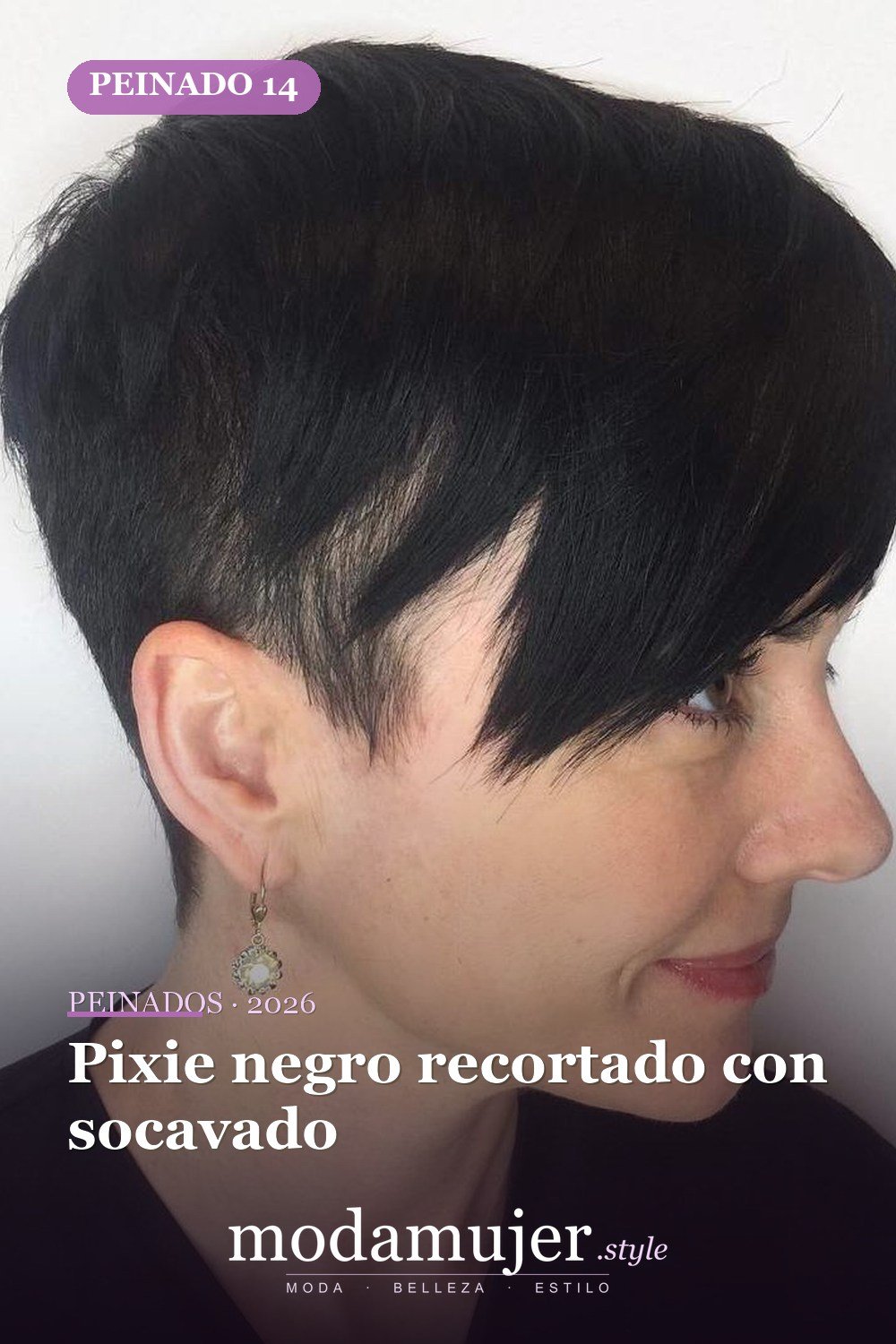 Pixie negro recortado con socavado — 50 nuevas ideas de corte de duendecillo con flequillo para la temporada actual