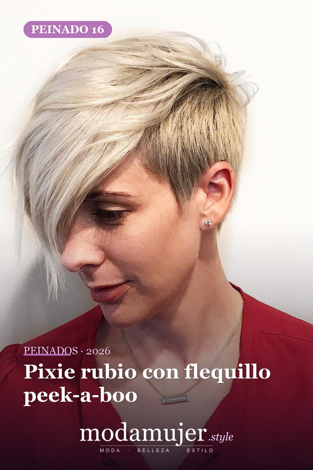 Pixie rubio con flequillo peek-a-boo — 50 nuevas ideas de corte de duendecillo con flequillo para la temporada actual