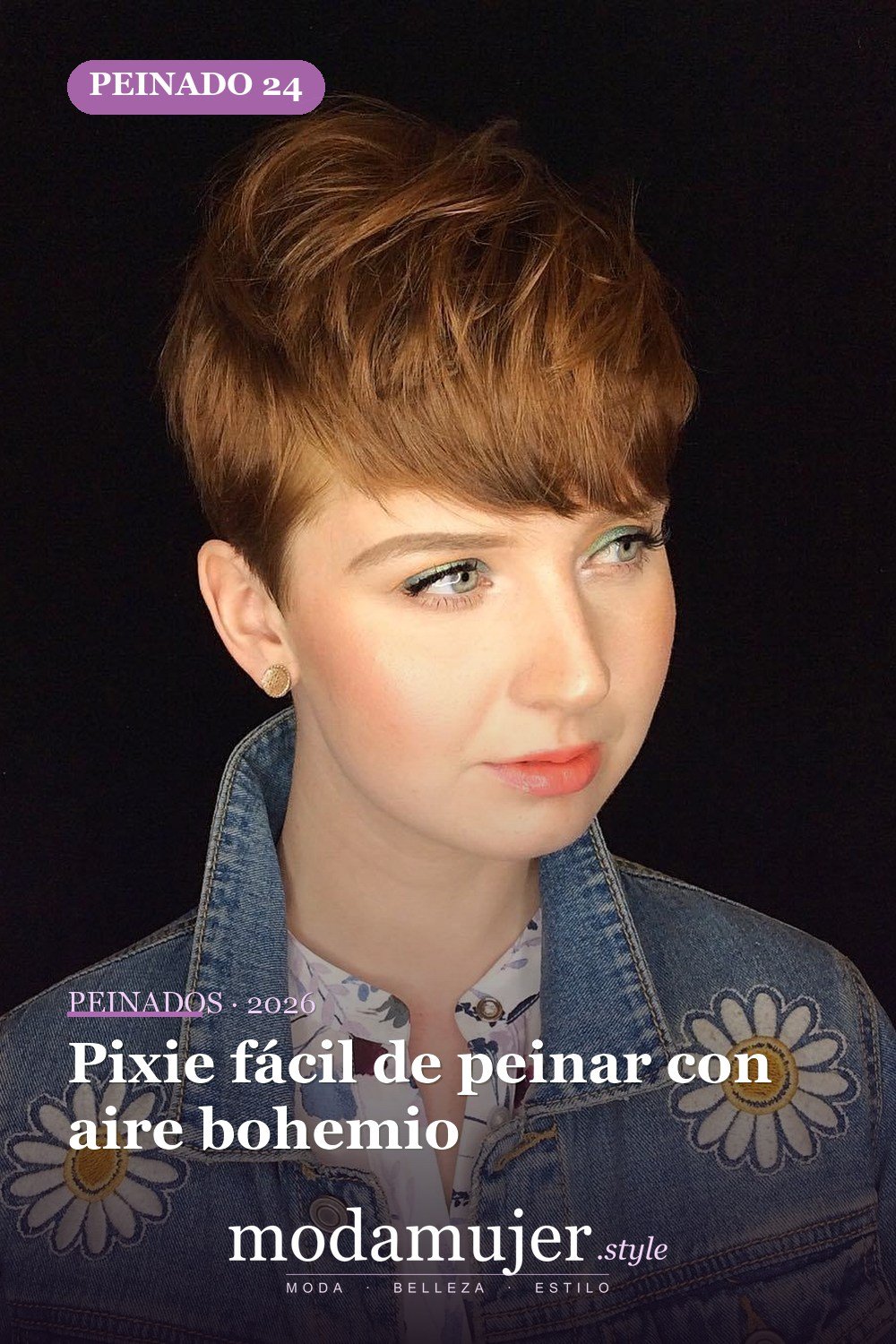 Pixie fácil de peinar con aire bohemio — 50 nuevas ideas de corte de duendecillo con flequillo para la temporada actual