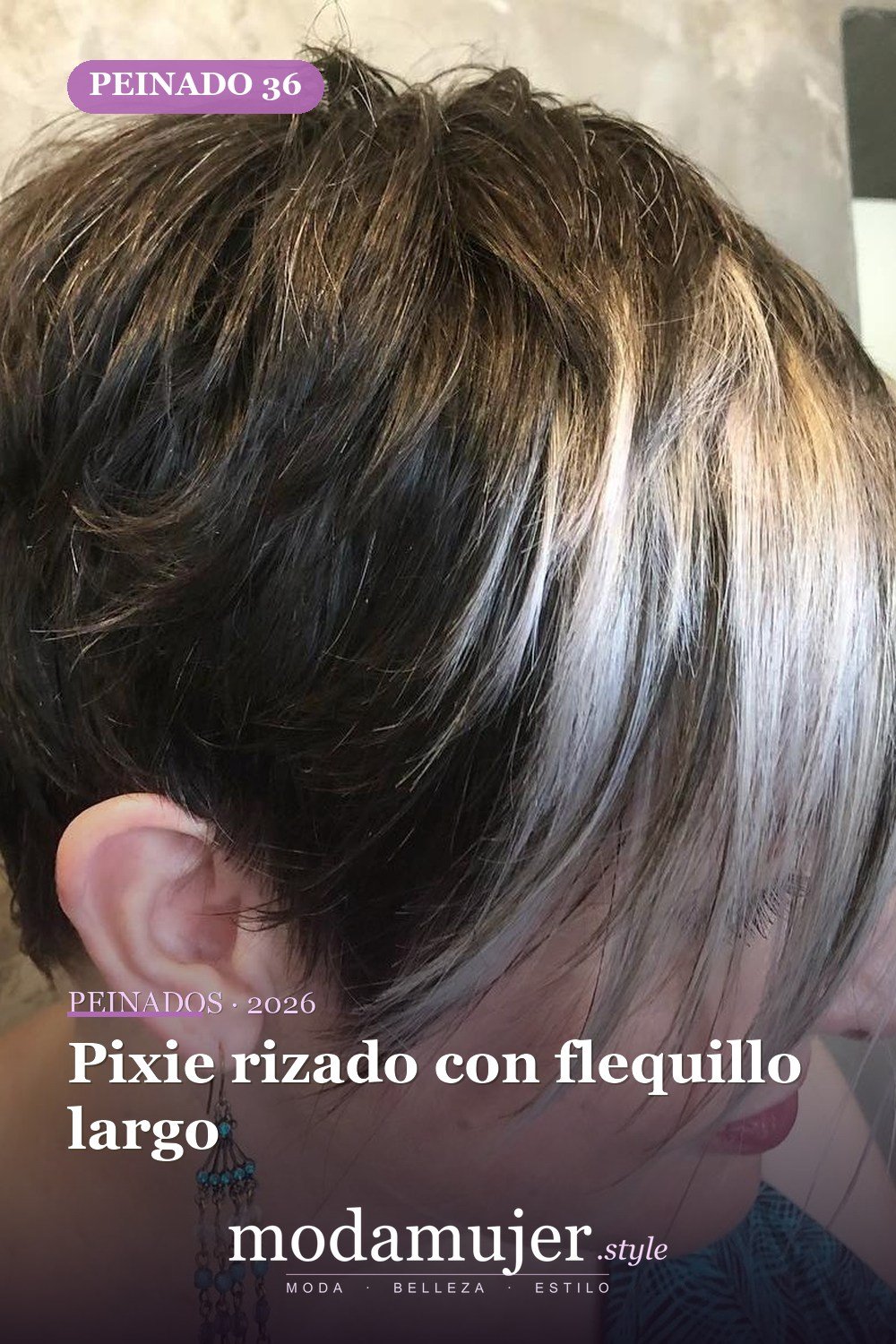 Pixie rizado con flequillo largo — 50 nuevas ideas de corte de duendecillo con flequillo para la temporada actual