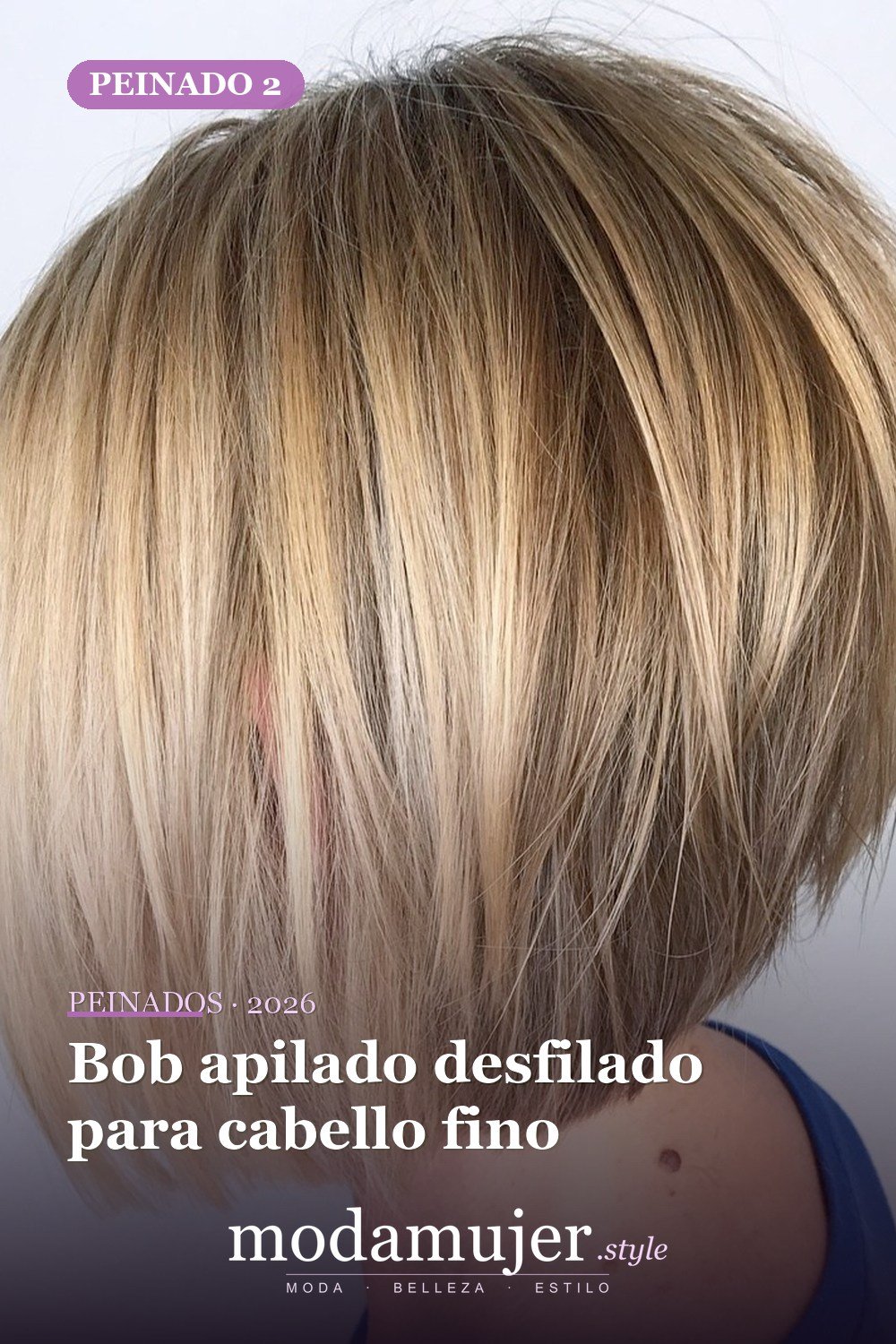 Bob apilado desfilado para cabello fino — 50 nuevos cortes de pelo cortos y peinados bob para 2026