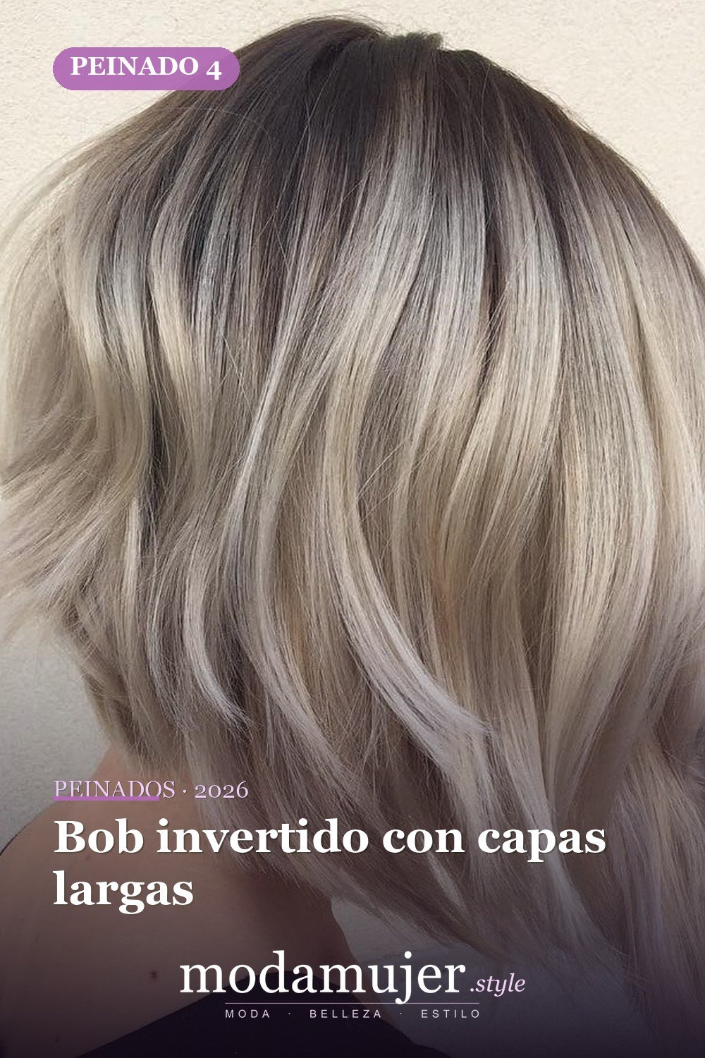 Bob invertido con capas largas — 50 nuevos cortes de pelo cortos y peinados bob para 2026