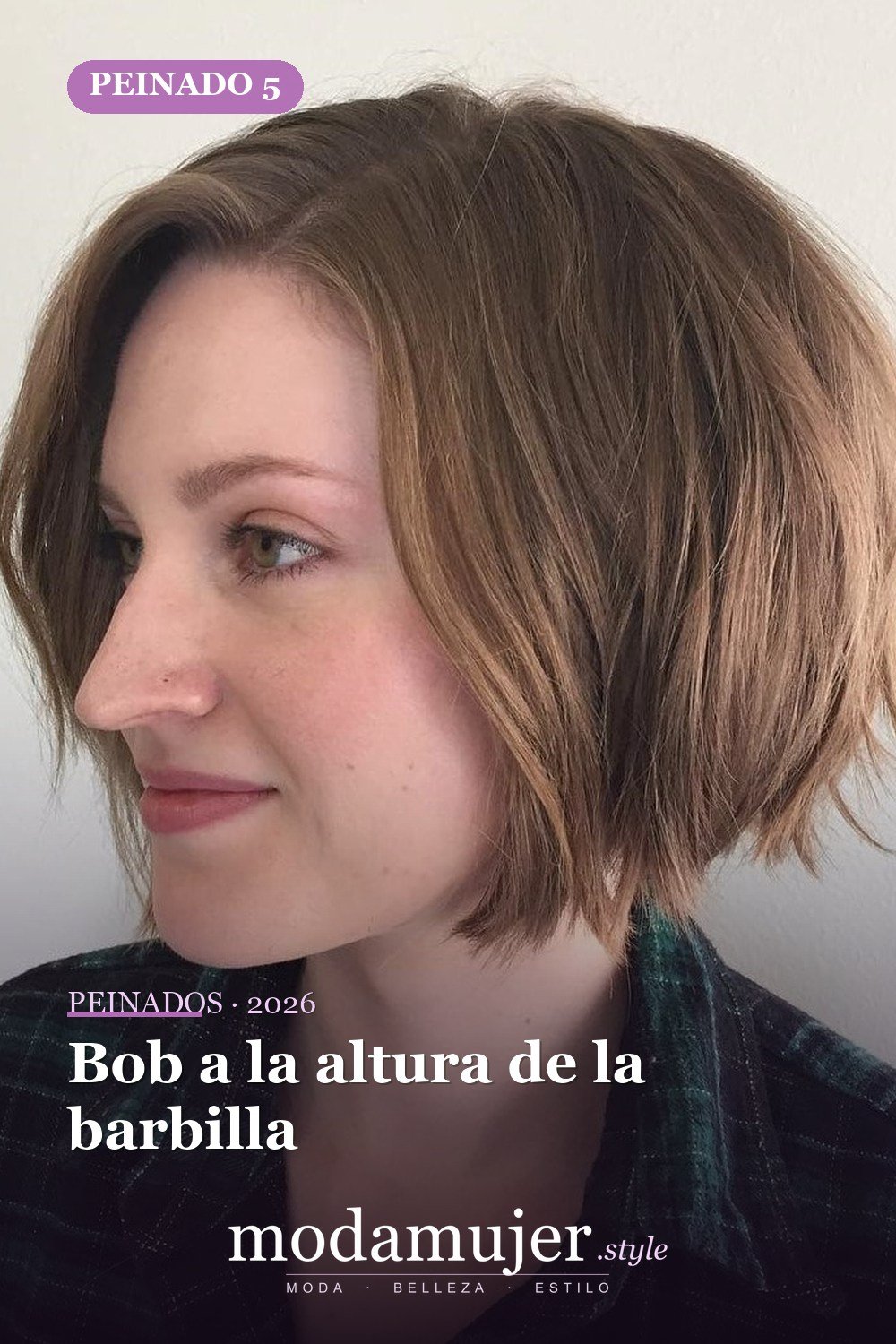 Bob a la altura de la barbilla — 50 nuevos cortes de pelo cortos y peinados bob para 2026