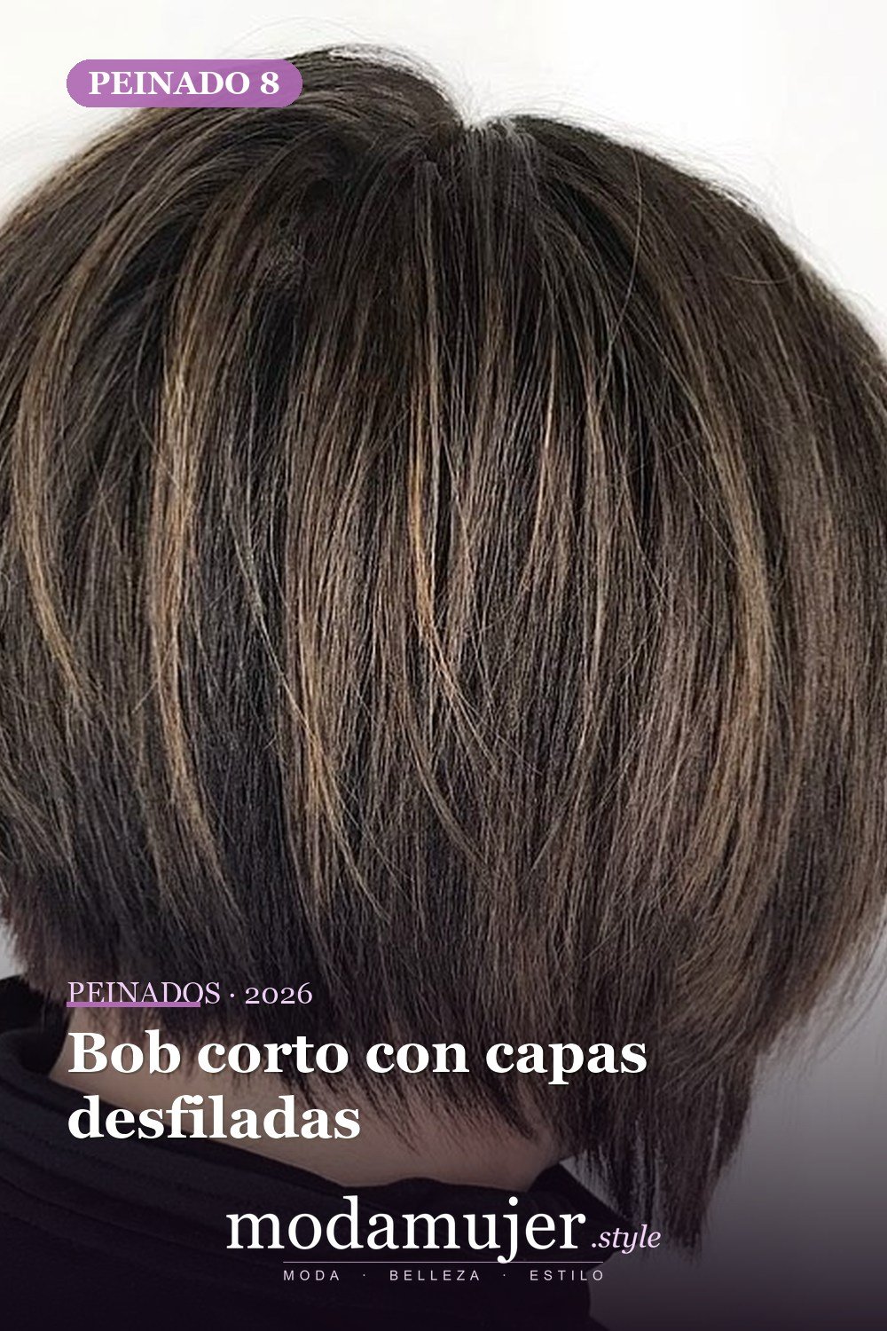 Bob corto con capas desfiladas — 50 nuevos cortes de pelo cortos y peinados bob para 2026