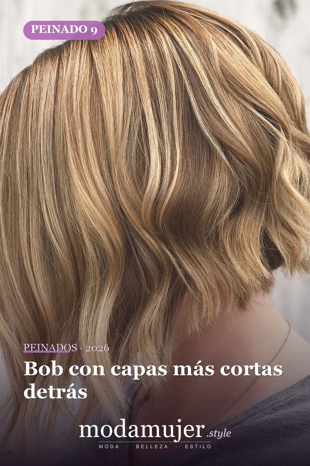 Bob con capas más cortas detrás — 50 nuevos cortes de pelo cortos y peinados bob para 2026