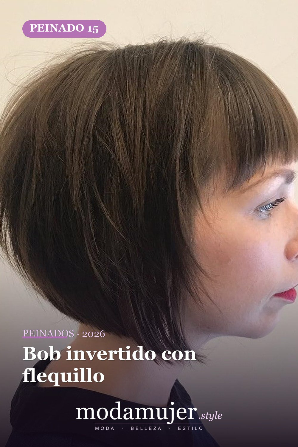 Bob invertido con flequillo — 50 nuevos cortes de pelo cortos y peinados bob para 2026