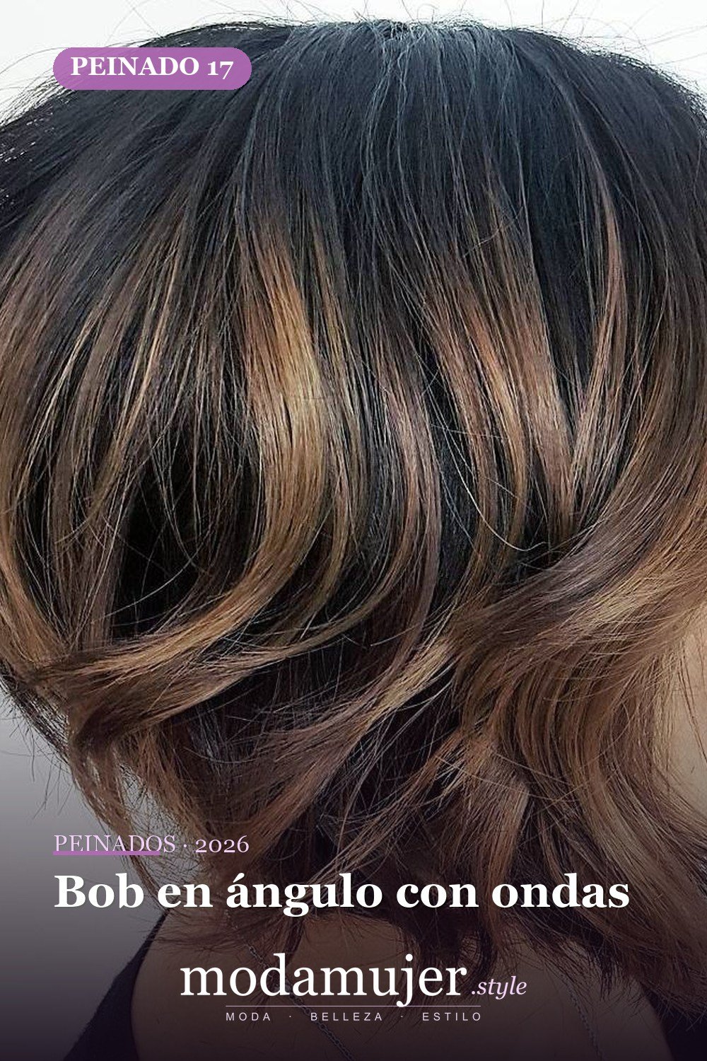 Bob en ángulo con ondas — 50 nuevos cortes de pelo cortos y peinados bob para 2026