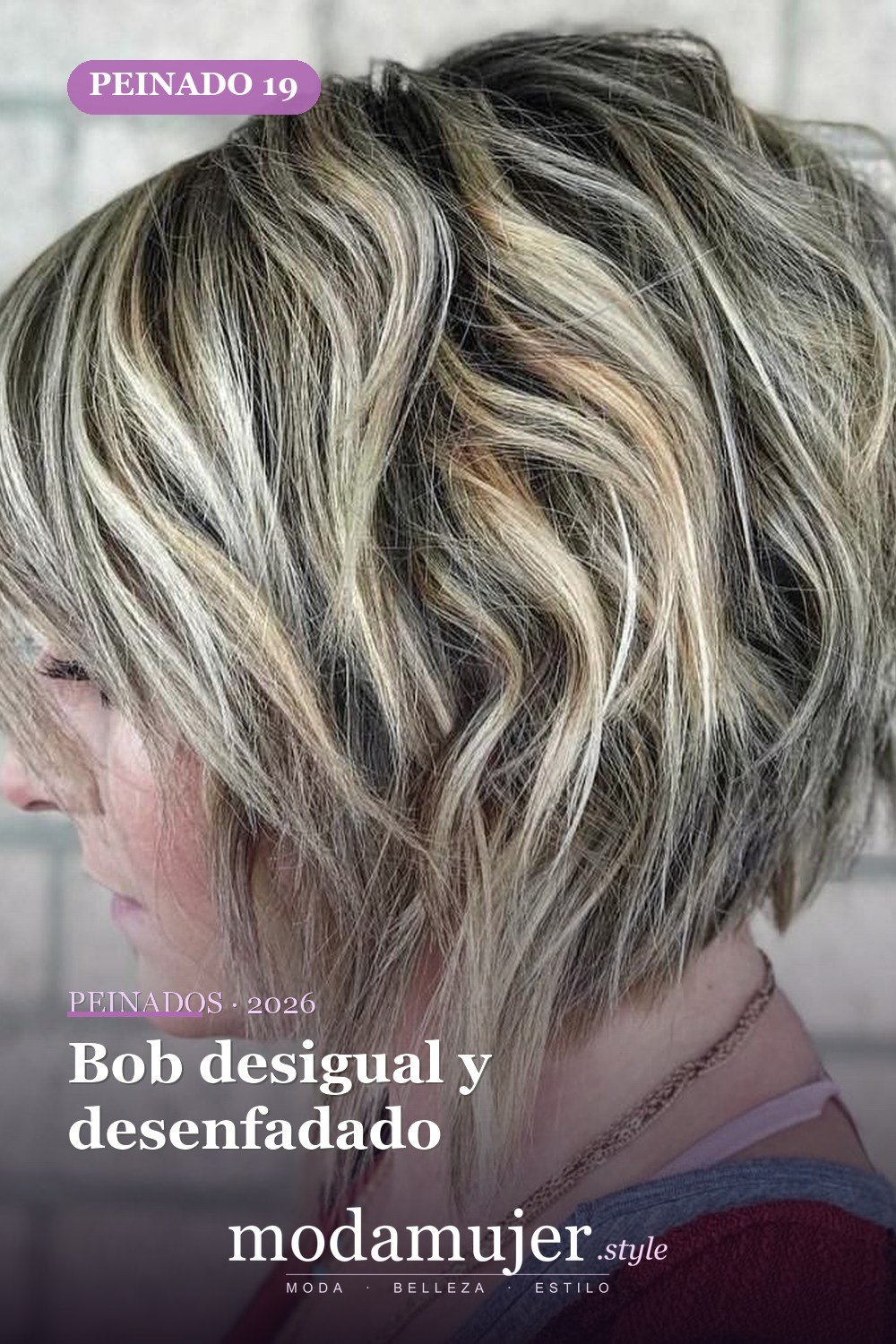 Bob desigual y desenfadado — 50 nuevos cortes de pelo cortos y peinados bob para 2026