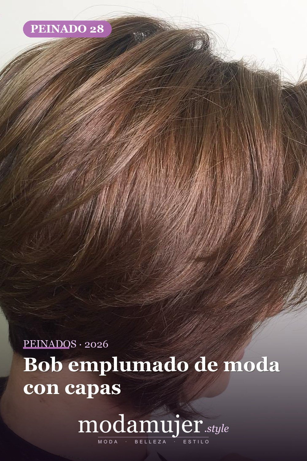 Bob emplumado de moda con capas — 50 nuevos cortes de pelo cortos y peinados bob para 2026