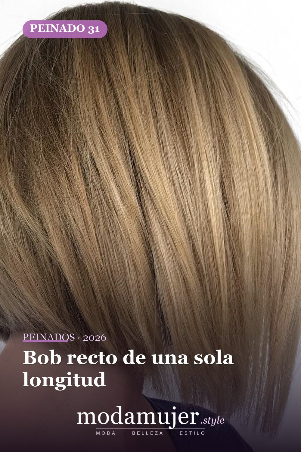 Bob recto de una sola longitud — 50 nuevos cortes de pelo cortos y peinados bob para 2026