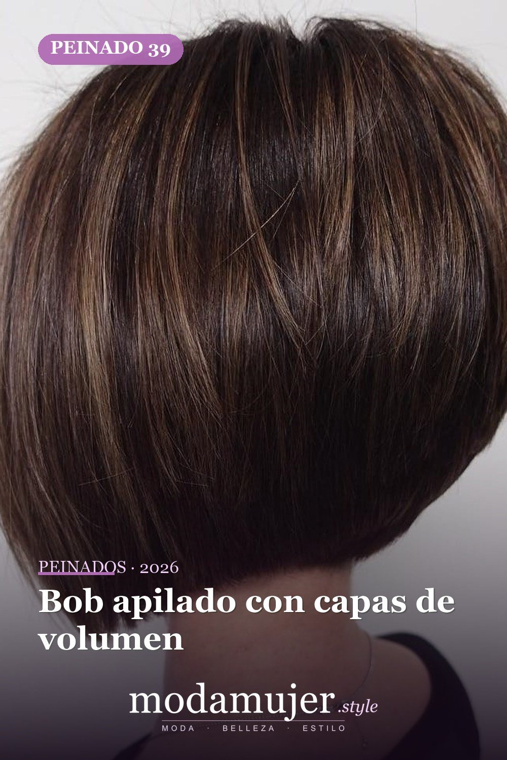 Bob apilado con capas de volumen — 50 nuevos cortes de pelo cortos y peinados bob para 2026