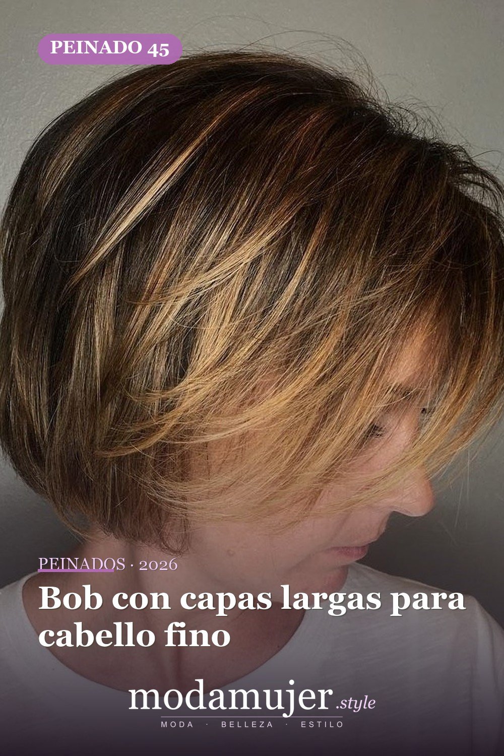 Bob con capas largas para cabello fino — 50 nuevos cortes de pelo cortos y peinados bob para 2026