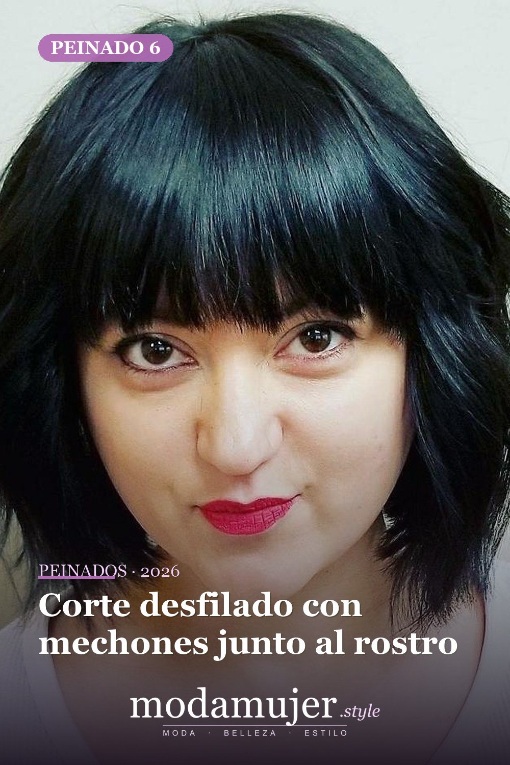 Corte desfilado con mechones junto al rostro — 50 peinados cortos para caras redondas con efecto adelgazante