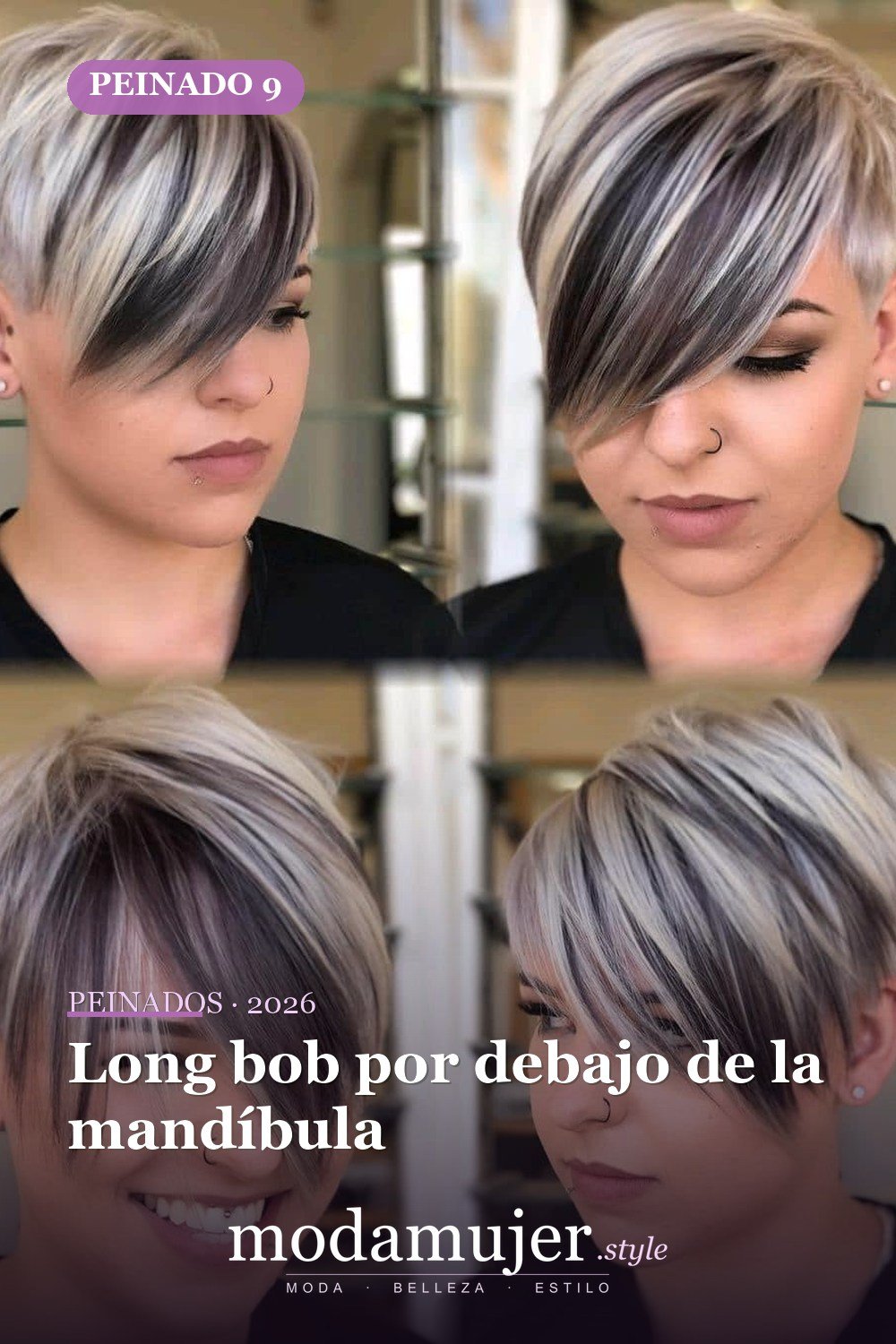 Long bob por debajo de la mandíbula — 50 peinados cortos para caras redondas con efecto adelgazante