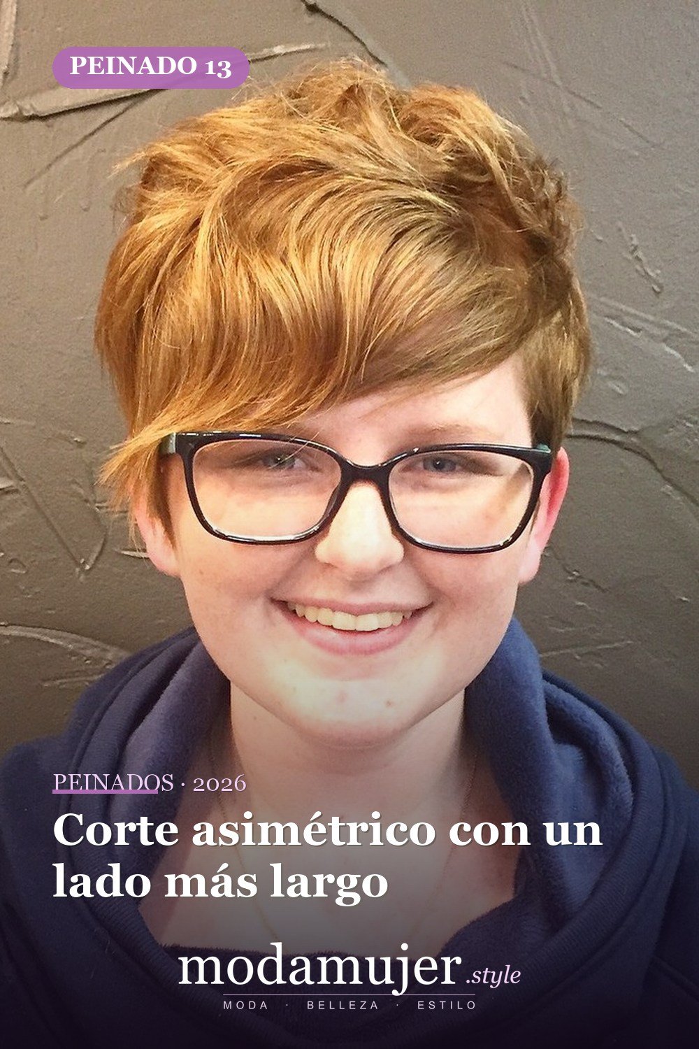 Corte asimétrico con un lado más largo — 50 peinados cortos para caras redondas con efecto adelgazante