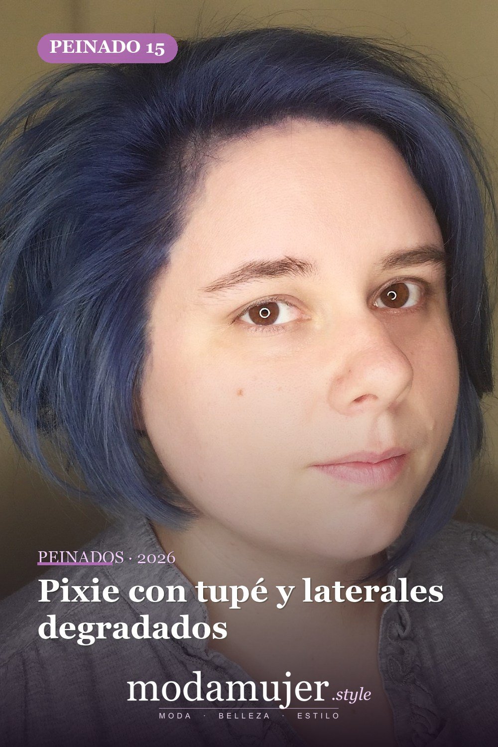 Pixie con tupé y laterales degradados — 50 peinados cortos para caras redondas con efecto adelgazante