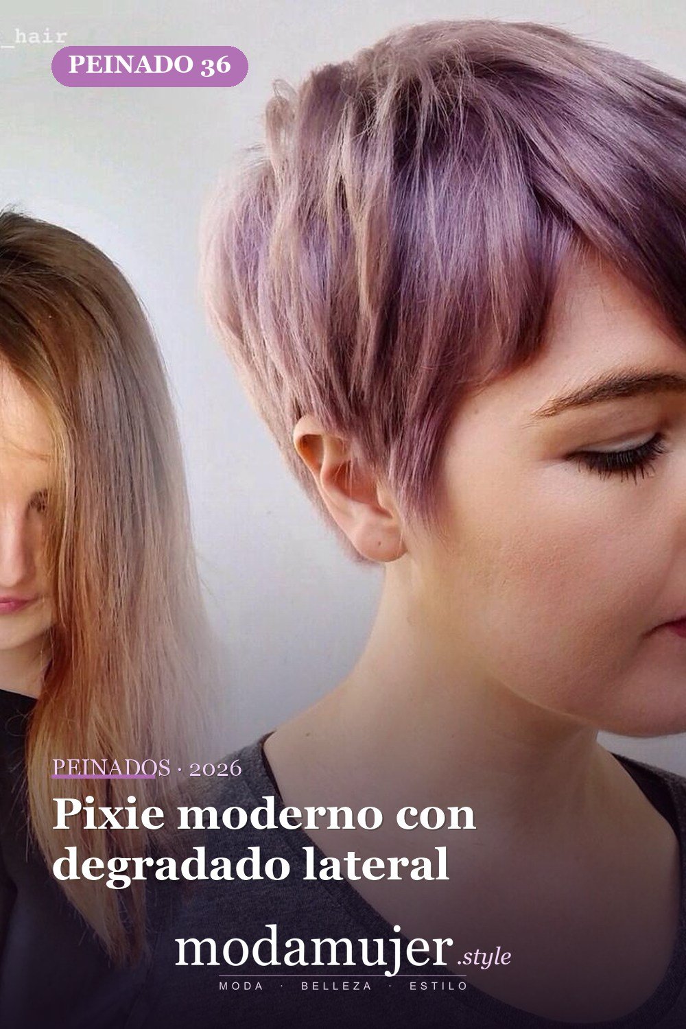 Pixie moderno con degradado lateral — 50 peinados cortos para caras redondas con efecto adelgazante
