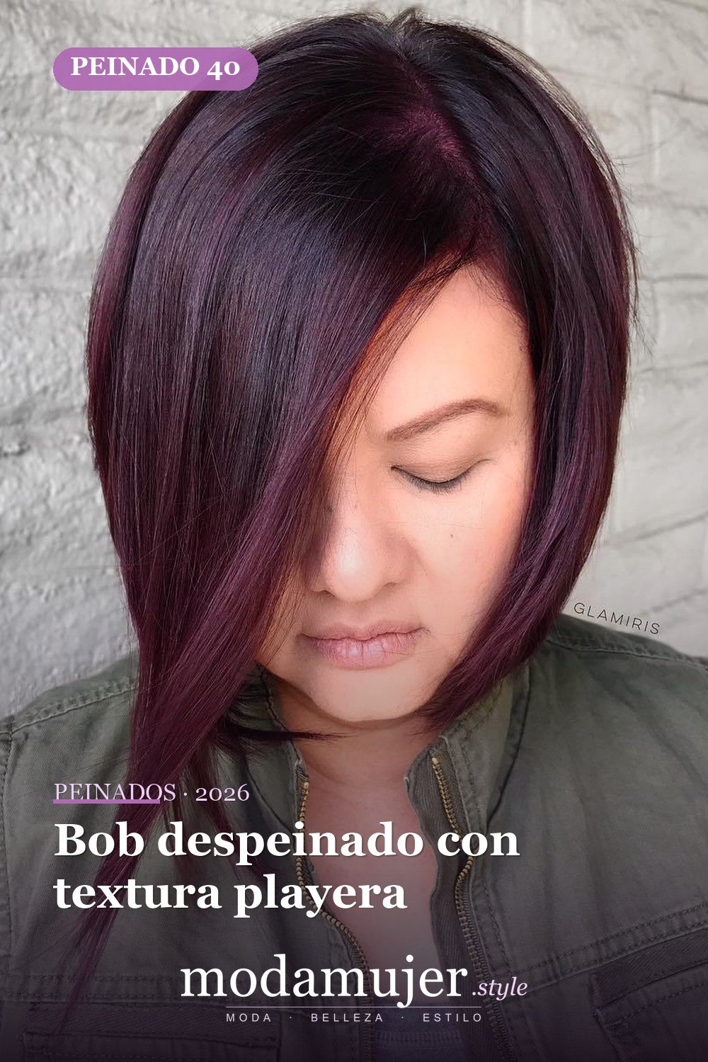 Bob despeinado con textura playera — 50 peinados cortos para caras redondas con efecto adelgazante