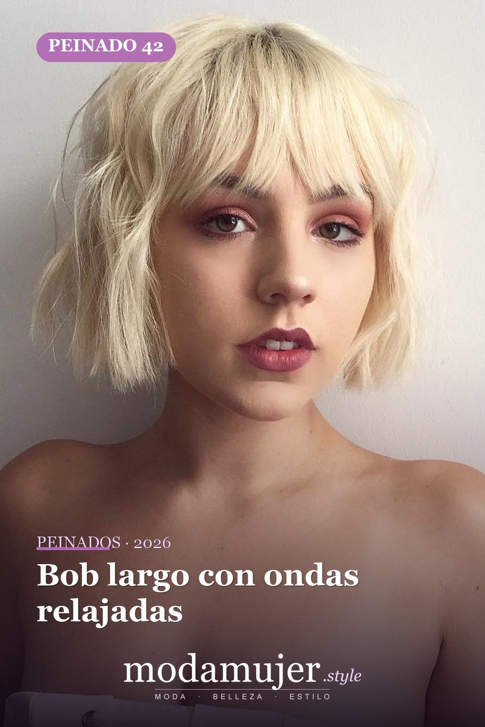 Bob largo con ondas relajadas — 50 peinados cortos para caras redondas con efecto adelgazante