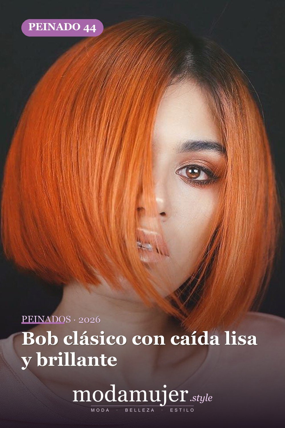 Bob clásico con caída lisa y brillante — 50 peinados cortos para caras redondas con efecto adelgazante