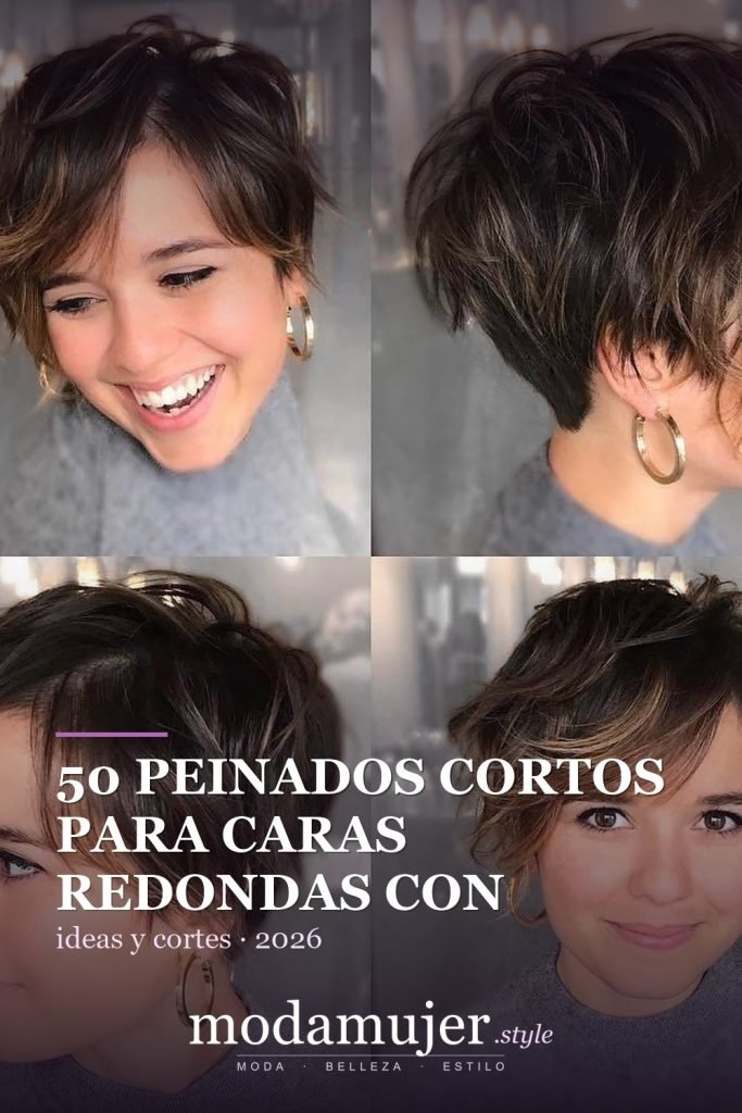 50 peinados cortos para caras redondas con efecto adelgazante - ModaMujer