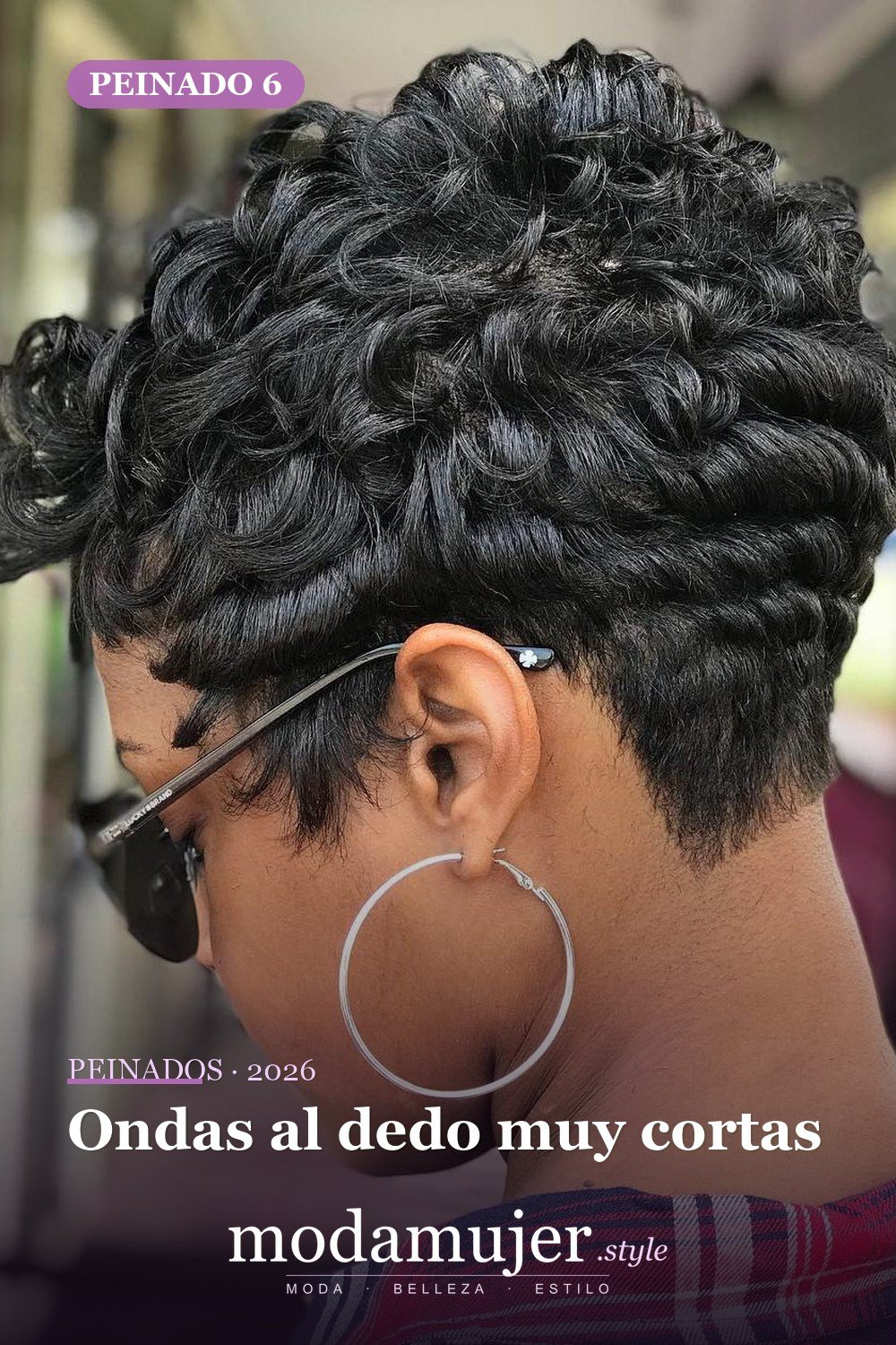 Ondas al dedo muy cortas — 50 peinados cortos para mujeres negras que roban todas las miradas