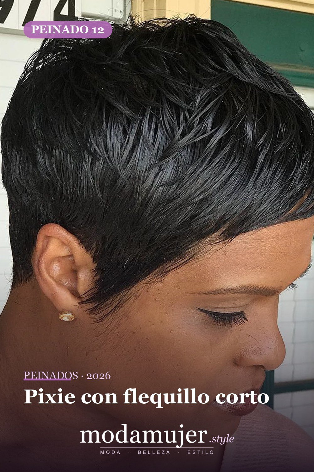 Pixie con flequillo corto — 50 peinados cortos para mujeres negras que roban todas las miradas