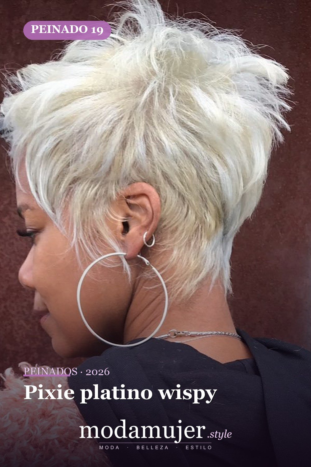 Pixie platino wispy — 50 peinados cortos para mujeres negras que roban todas las miradas