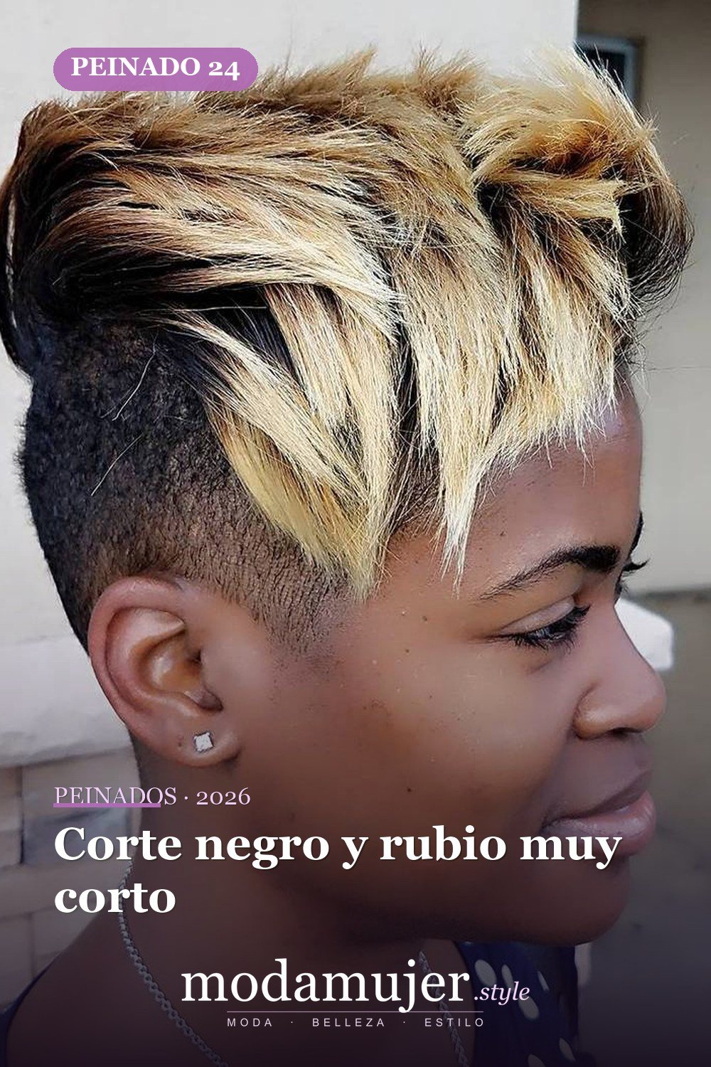 Corte negro y rubio muy corto — 50 peinados cortos para mujeres negras que roban todas las miradas