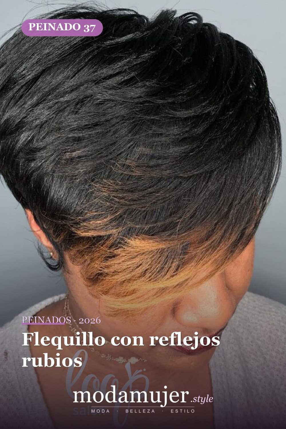 Flequillo con reflejos rubios — 50 peinados cortos para mujeres negras que roban todas las miradas