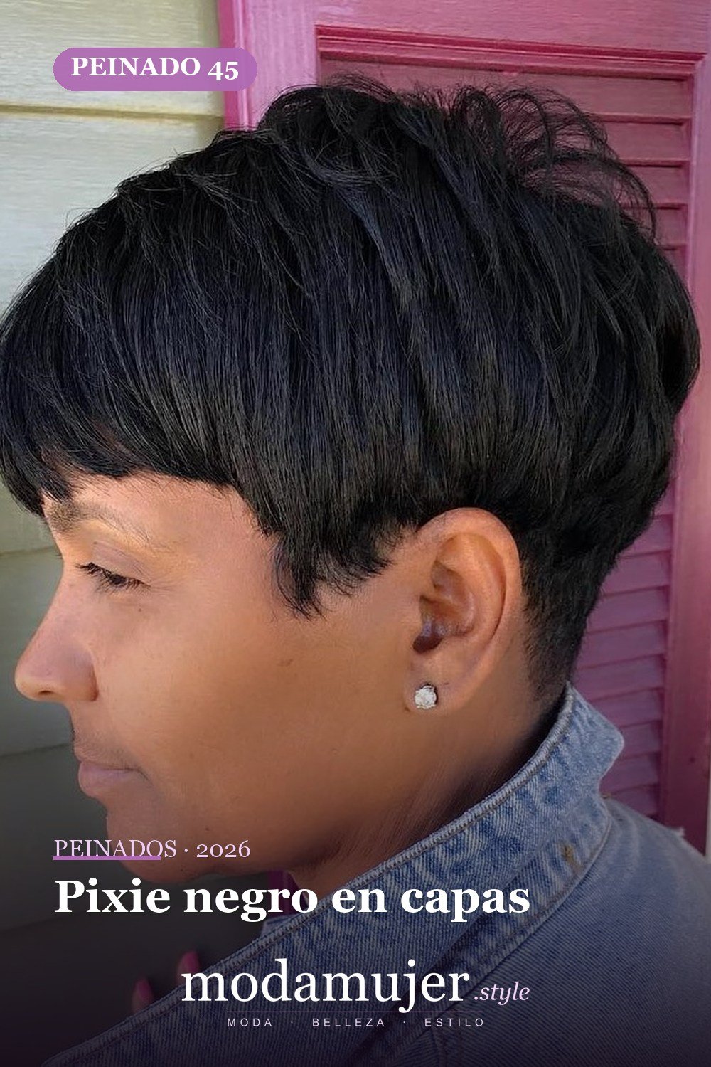 Pixie negro en capas — 50 peinados cortos para mujeres negras que roban todas las miradas