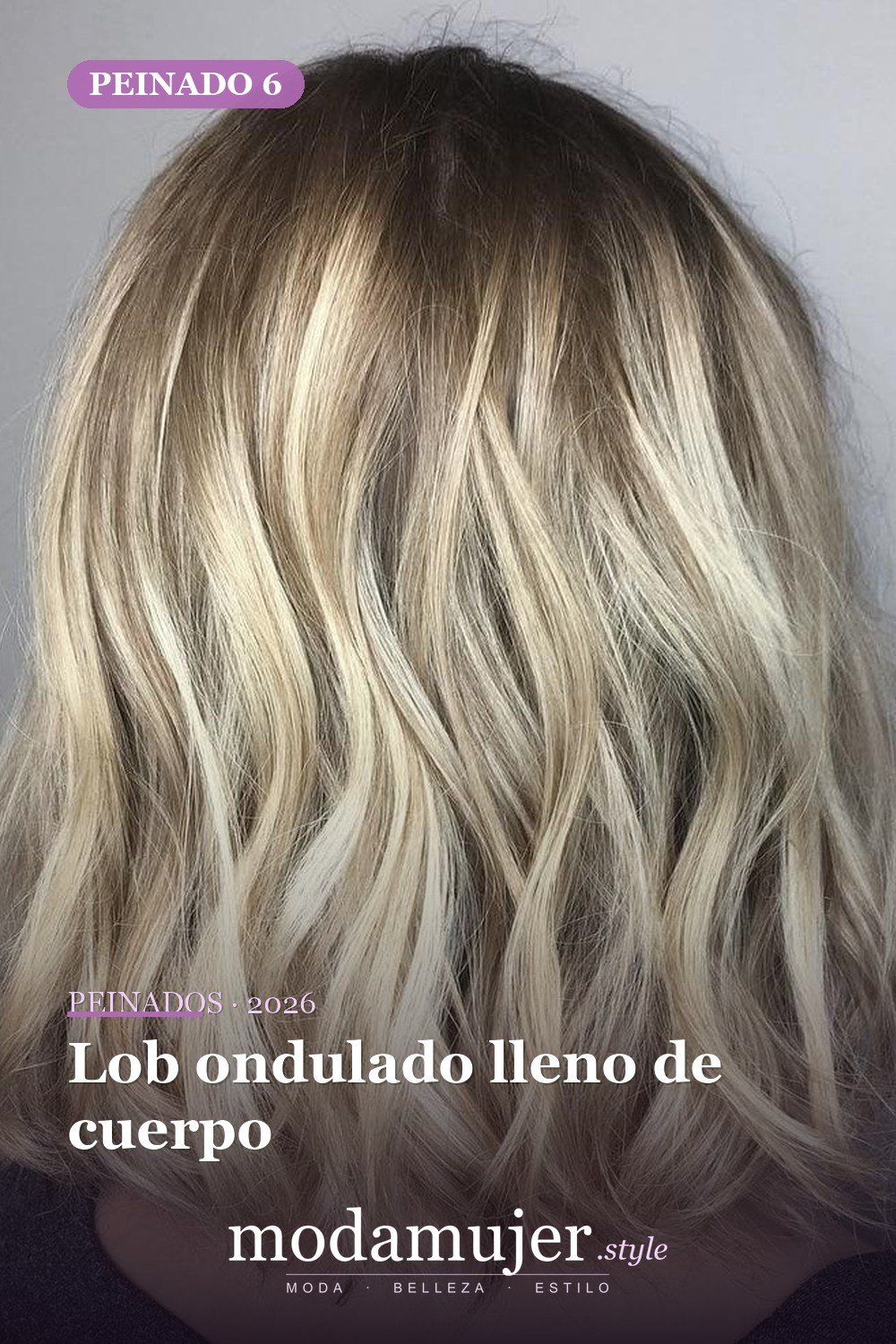 Lob ondulado lleno de cuerpo — 50 peinados de longitud media sin falla para cabello fino