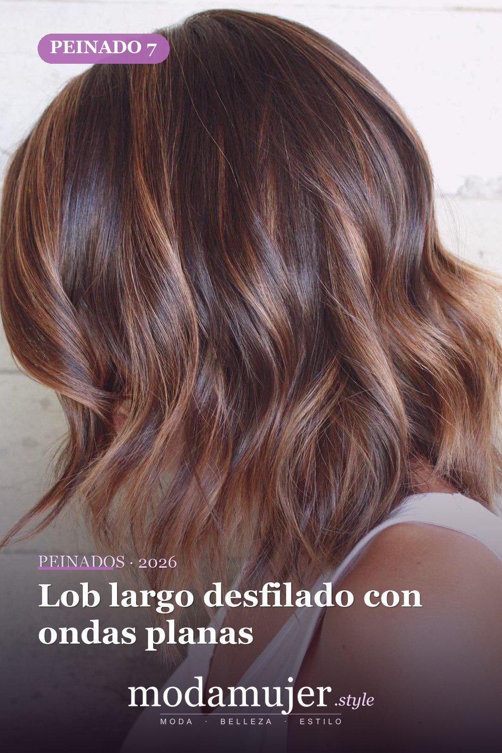 Lob largo desfilado con ondas planas — 50 peinados de longitud media sin falla para cabello fino