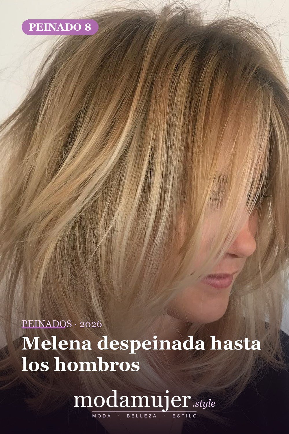 Melena despeinada hasta los hombros — 50 peinados de longitud media sin falla para cabello fino