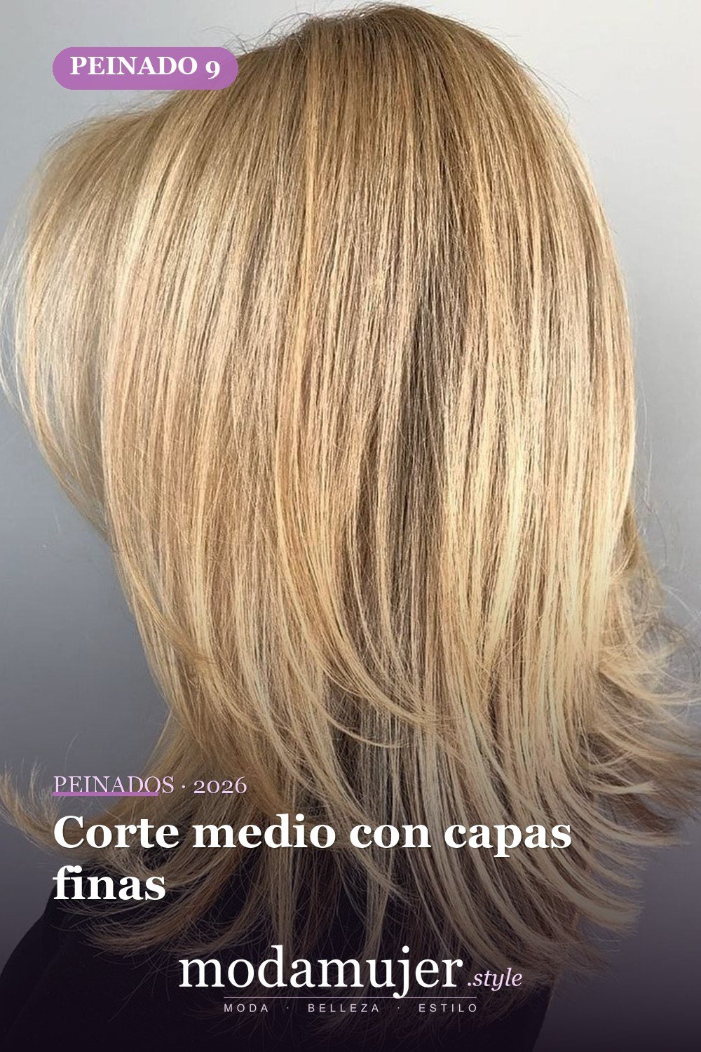 Corte medio con capas finas — 50 peinados de longitud media sin falla para cabello fino