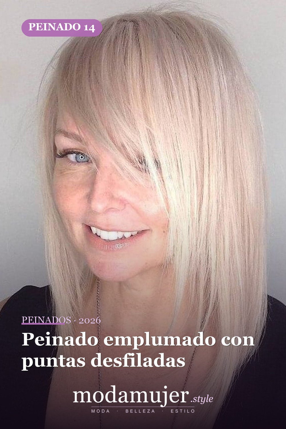 Peinado emplumado con puntas desfiladas — 50 peinados de longitud media sin falla para cabello fino