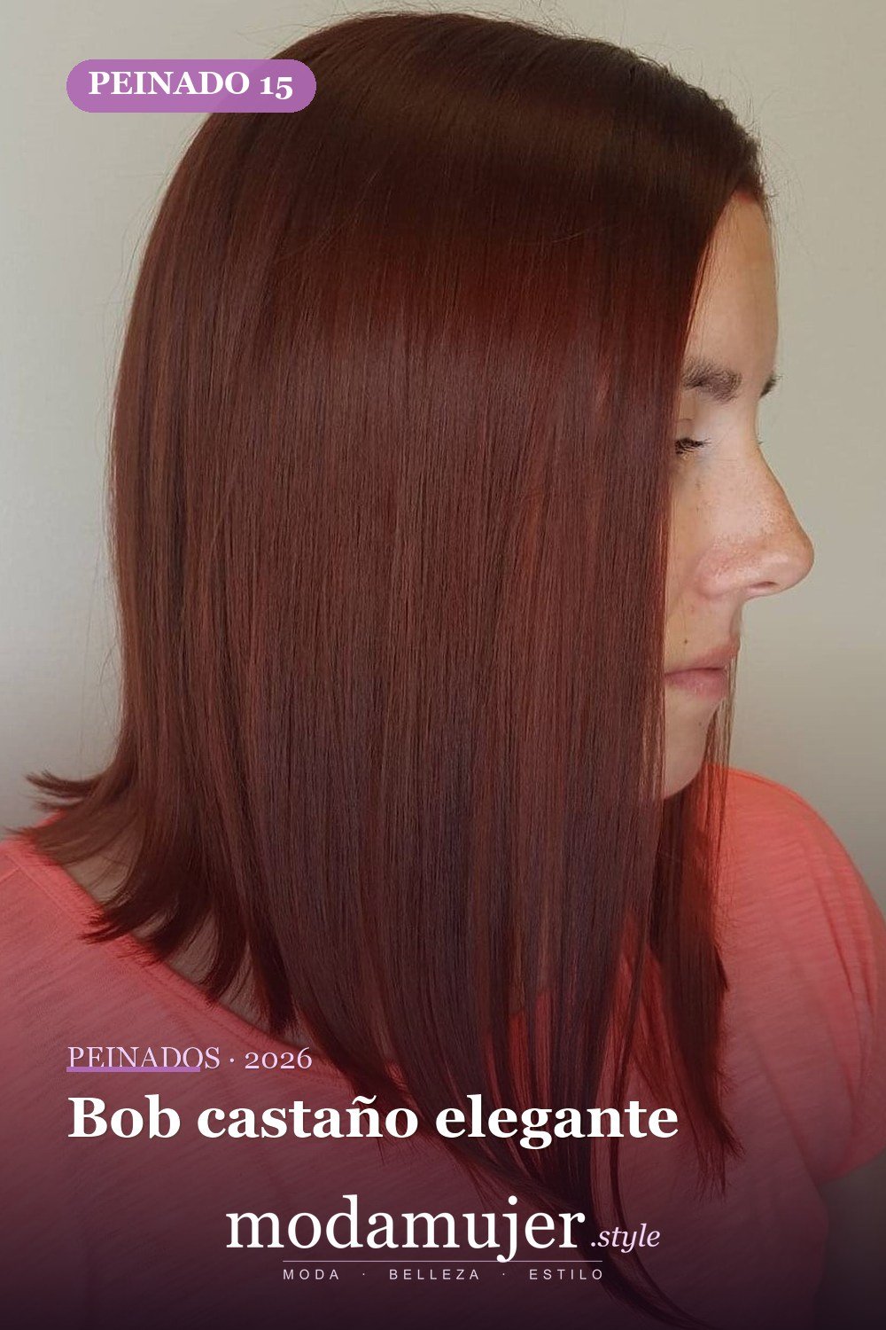 Bob castaño elegante — 50 peinados de longitud media sin falla para cabello fino
