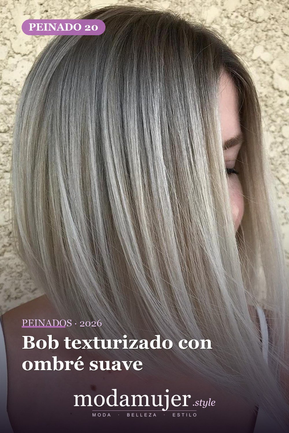 Bob texturizado con ombré suave — 50 peinados de longitud media sin falla para cabello fino