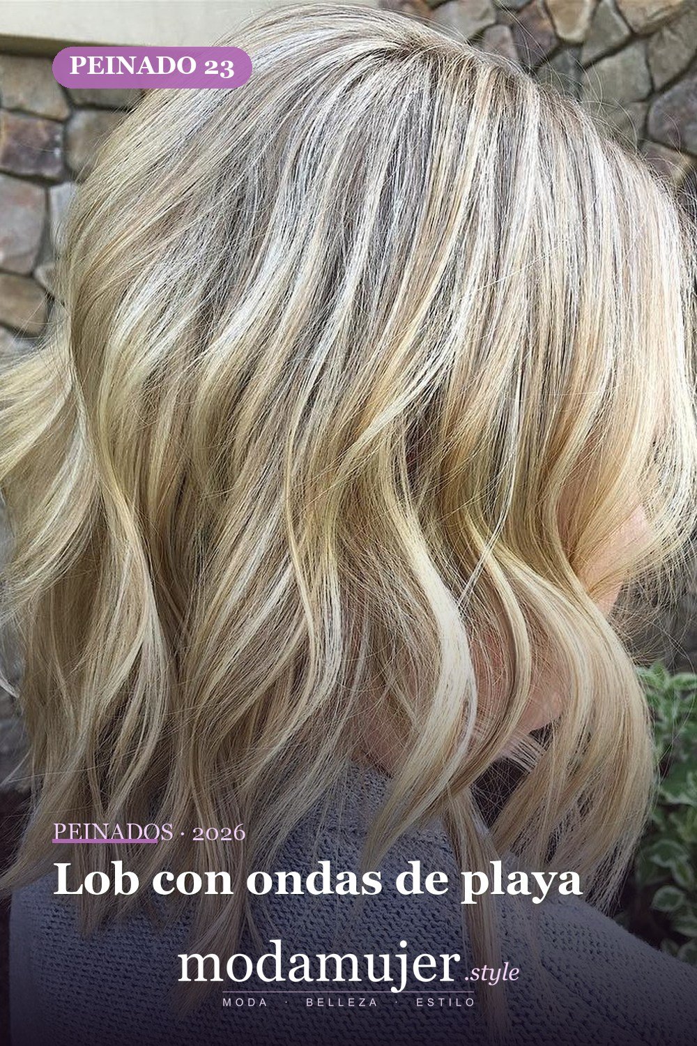 Lob con ondas de playa — 50 peinados de longitud media sin falla para cabello fino