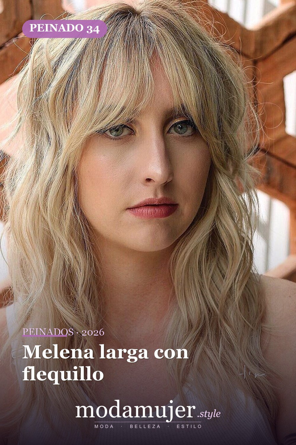 Melena larga con flequillo — 50 peinados de longitud media sin falla para cabello fino