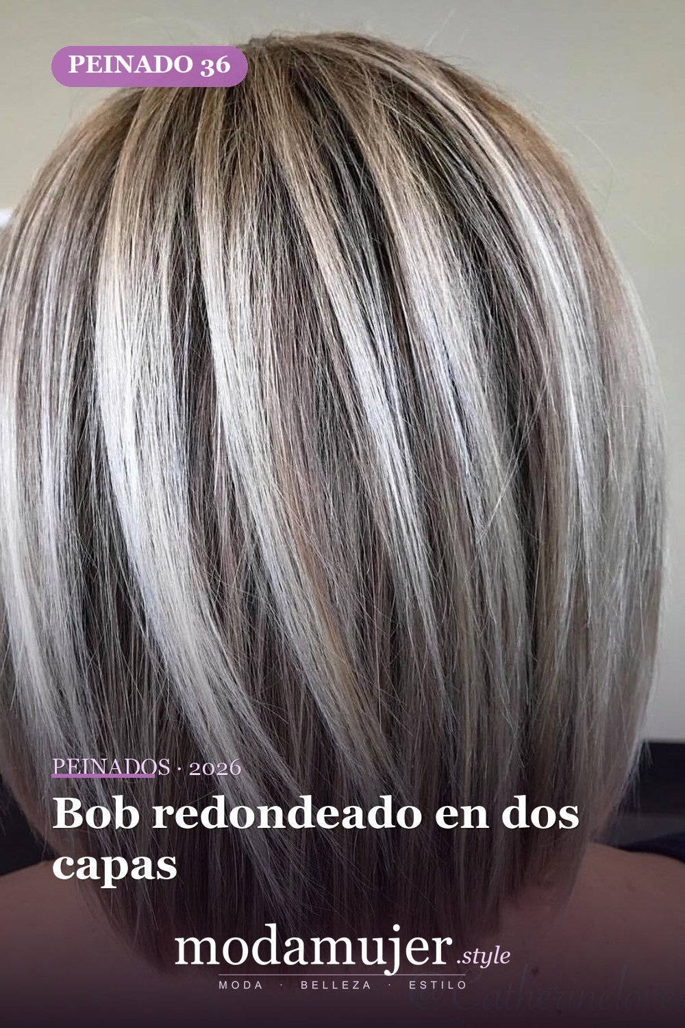 Bob redondeado en dos capas — 50 peinados de longitud media sin falla para cabello fino