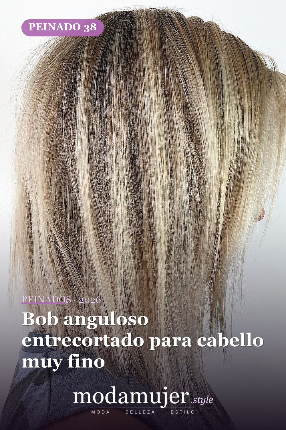 Bob anguloso entrecortado para cabello muy fino — 50 peinados de longitud media sin falla para cabello fino