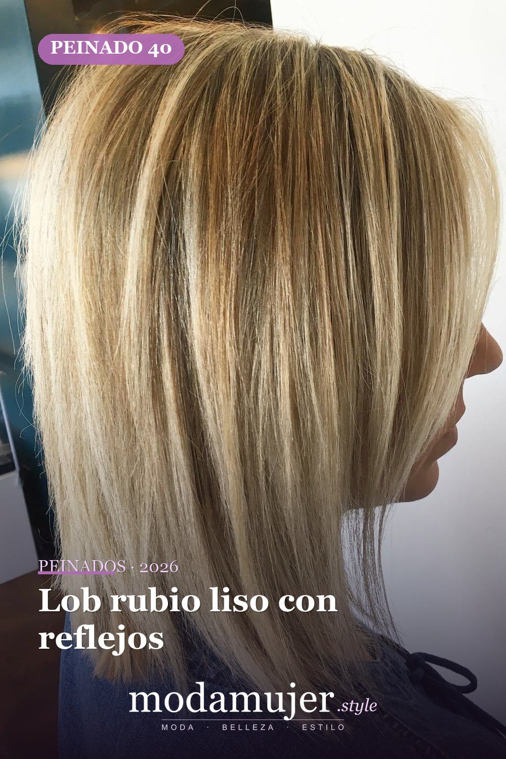 Lob rubio liso con reflejos — 50 peinados de longitud media sin falla para cabello fino