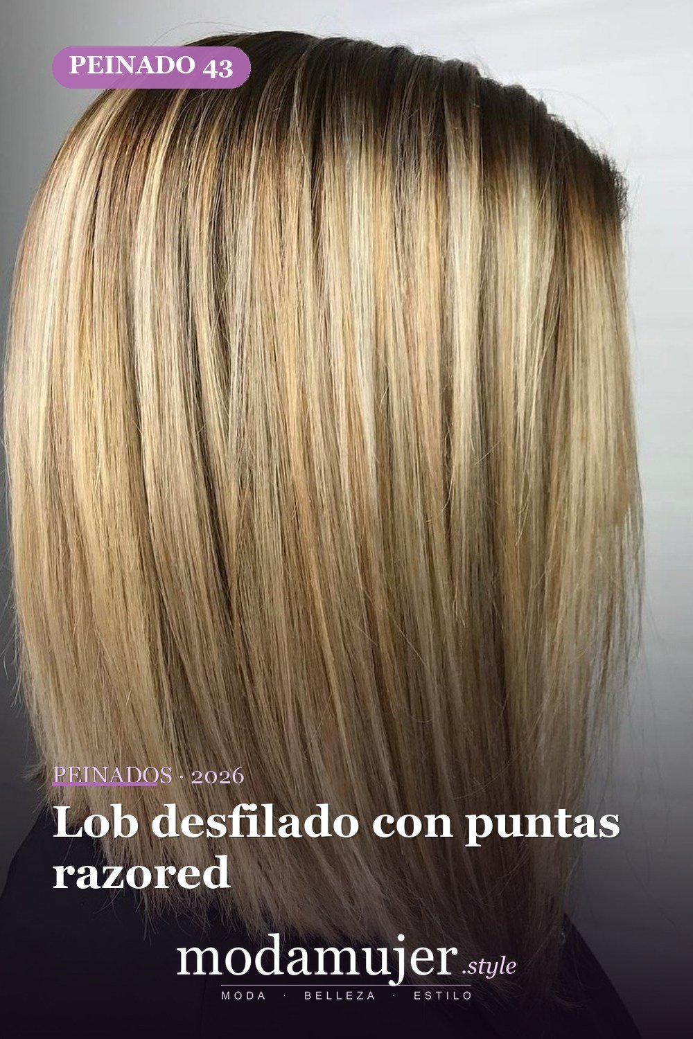 Lob desfilado con puntas razored — 50 peinados de longitud media sin falla para cabello fino