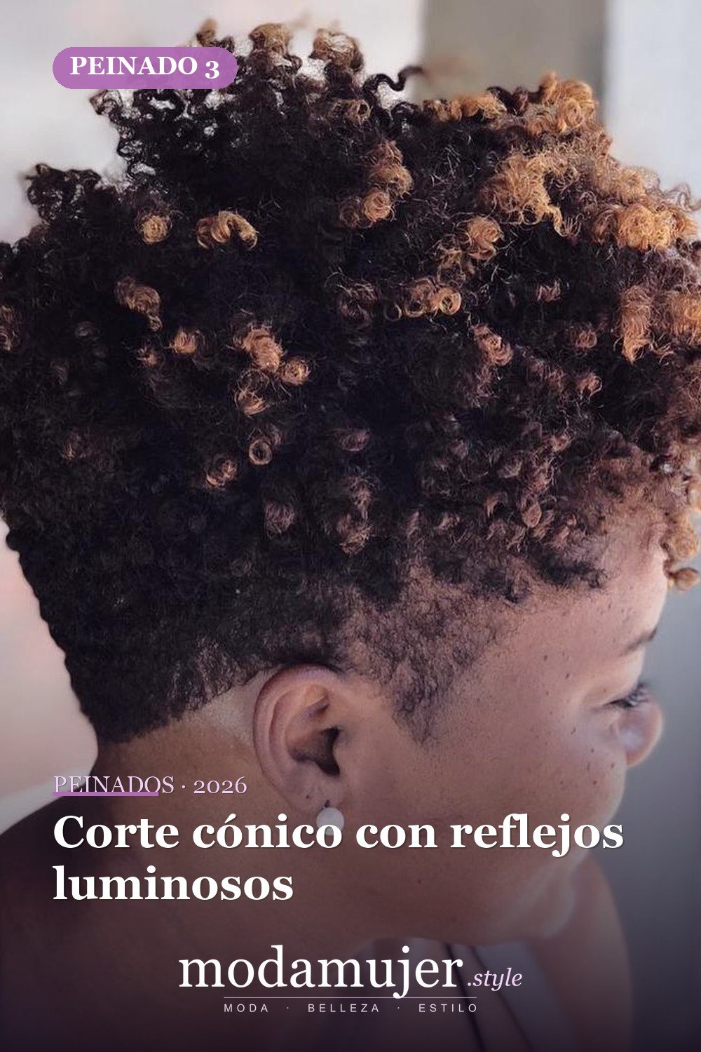 Corte cónico con reflejos luminosos — 50 peinados impresionantes para cabello natural corto