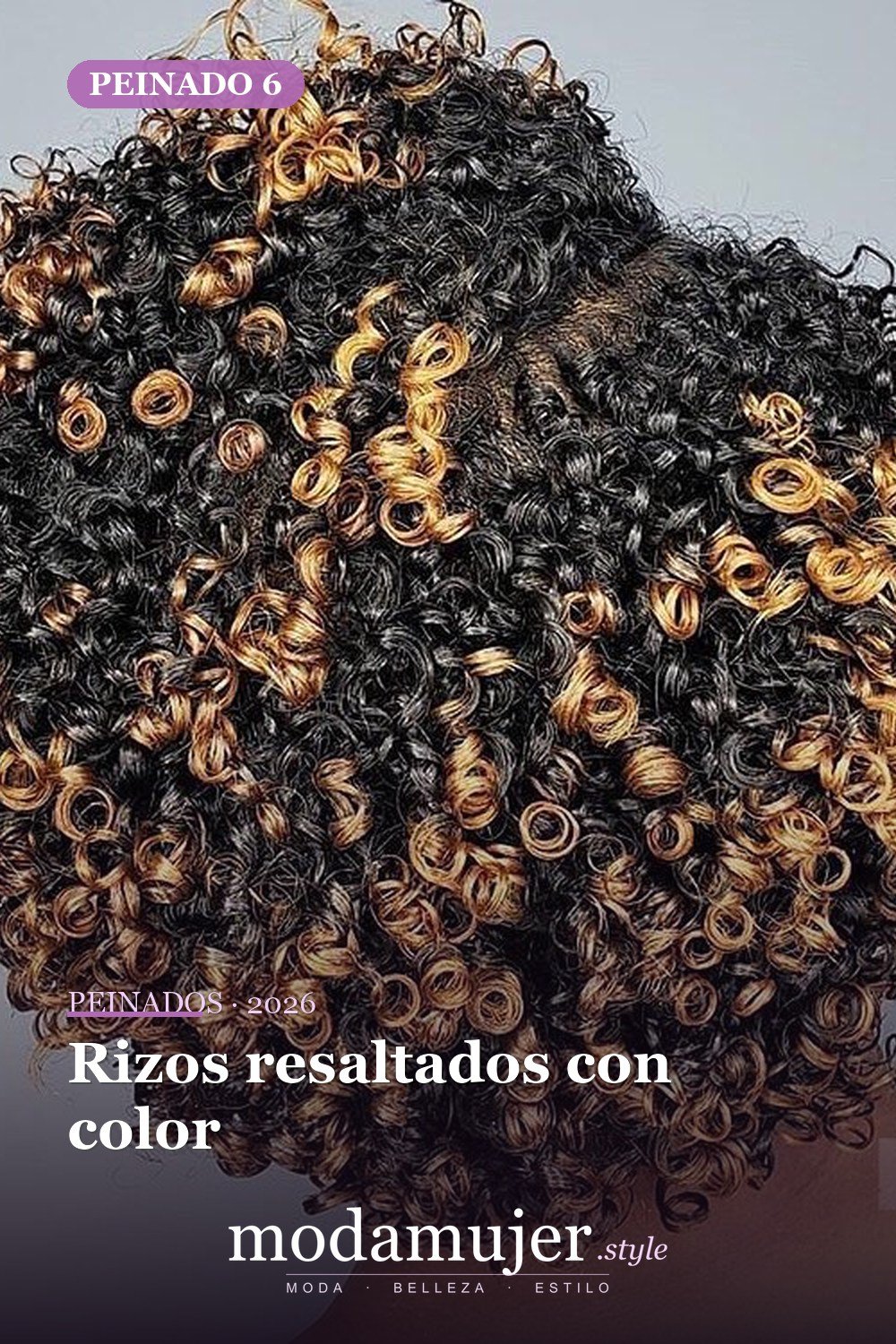 Rizos resaltados con color — 50 peinados impresionantes para cabello natural corto